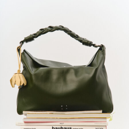 сумка хобо хакі з квіткою-підвісом